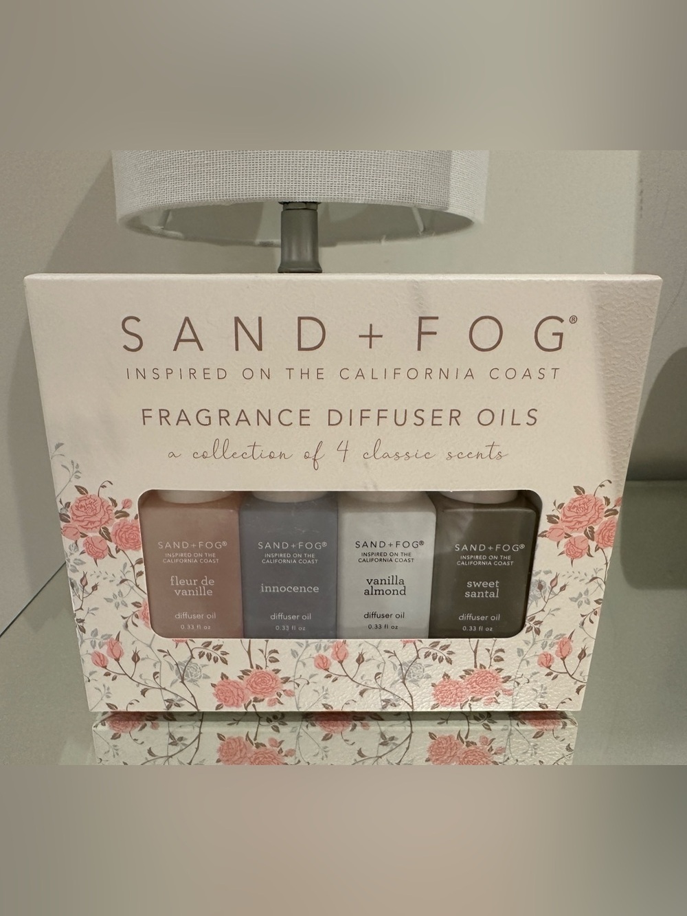 Sand + Fog Diffuser Set Vanilla Almond, Santal, Innocence, Fluer de Vanille NWT